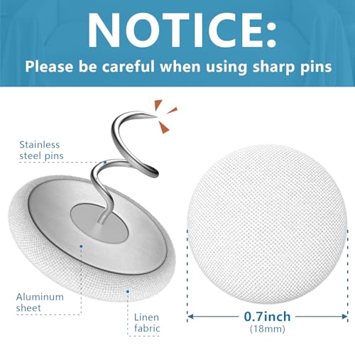 Linen Bed Skirt Twist Pins - 12 Pack, Rice White