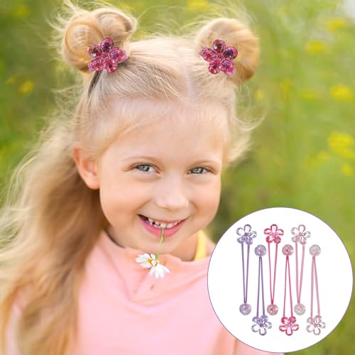 Tyqour 6 Pcs Bubble Hair Ties for Girls, Colored Camellia Rubber Beads