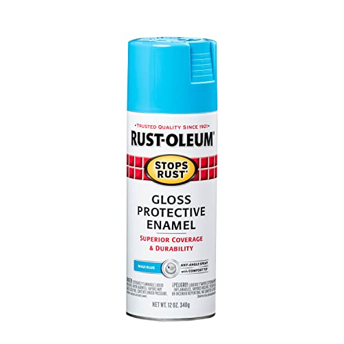 Rust-Oleum Stops Rust Spray Paint, Gloss Maui Blue, 12 Ounce