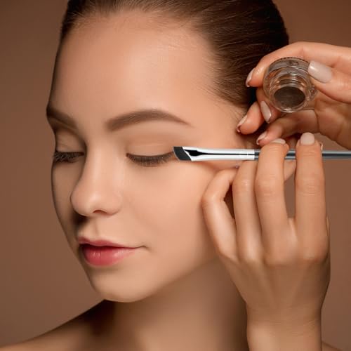 5-Pack Angled Eyeliner and Eyebrow Brushes with Wood Handles