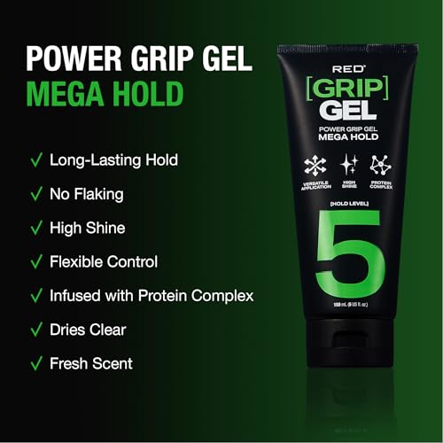 Red by Kiss Power Grip Gel - Mega Hold Edge Control & Curls, 5 oz