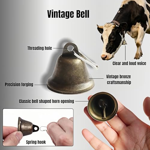 Set of 10 Vintage Bronze Jingle Bells for DIY Projects
