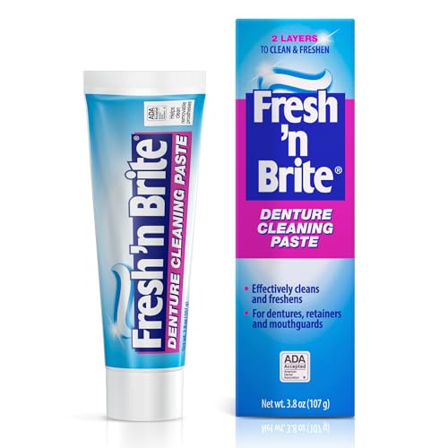 Fresh 'n Brite Denture Cleaner Paste - ADA Accepted Minty Dual Action Formula