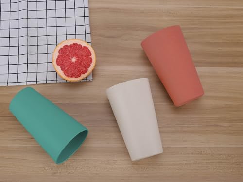 20 oz Wheat Straw Cups - Unbreakable & Eco-Friendly Set of 5 - BPA Free