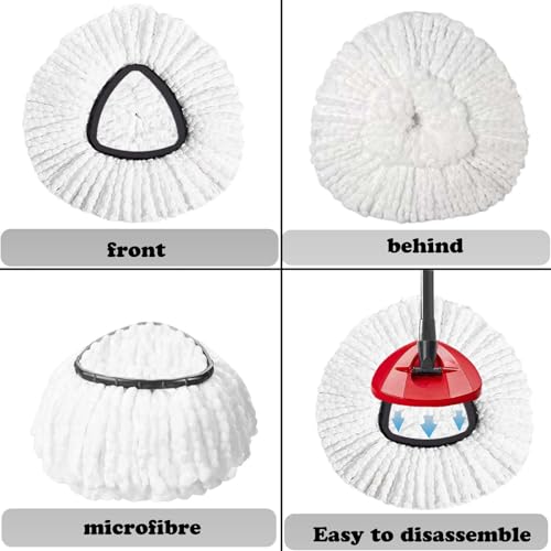 4 Pack Microfiber Mop Replacement Heads for O-Cedar Spin Mop