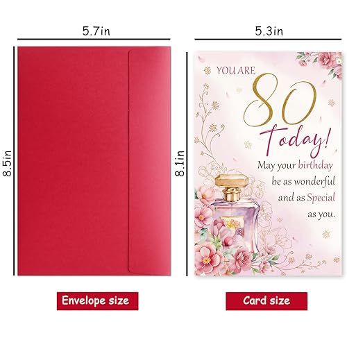 80th Birthday Card for Mom, Wife, Sister - Cherished Gift