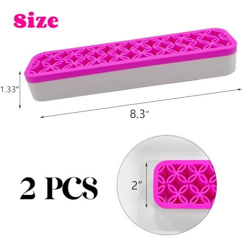 2 Pack Silicone Makeup Brush Holders - Rectangular Cosmetic Storage Organizer