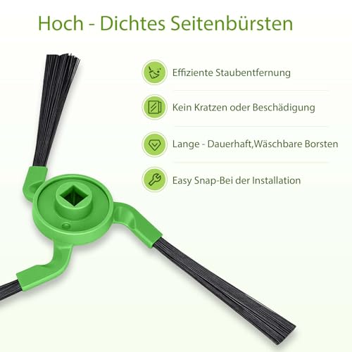 Green Max 705 Combo Side Brushes for iRobot Roomba Max 705/706 Vacuum Cleaner - 6 Pack