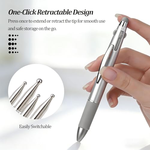 4-in-1 Nail Art Dotting Pen with Size-Marked Tips and Pressing Head