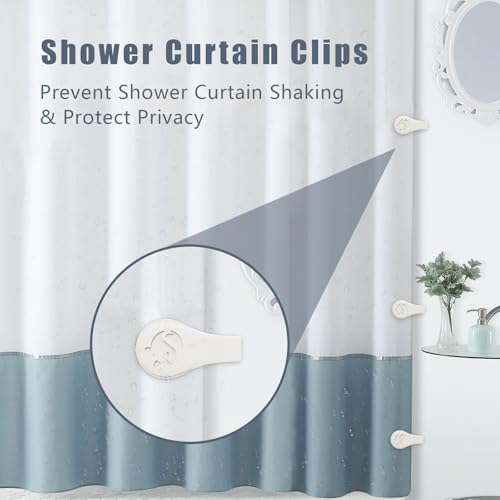 Vaszu Magnetic Silicone Shower Curtain Clips 3 Pack - White, 1.8"W x 3.3"L
