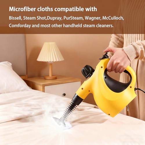 PineHaven 10-Pack Reusable Microfiber Cloths for Handheld Steam Cleaners
