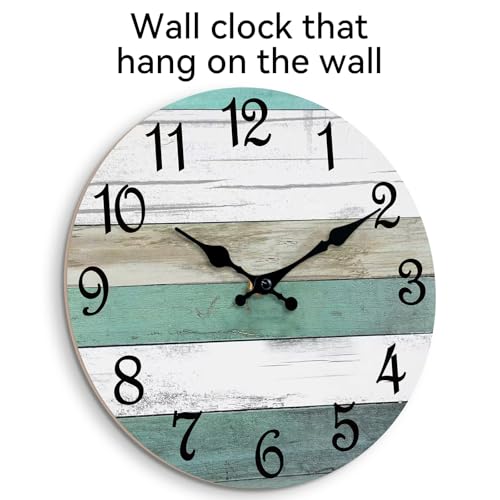 Rustic 8" Silent Wall Clock - Nautical Ocean Themed Decor