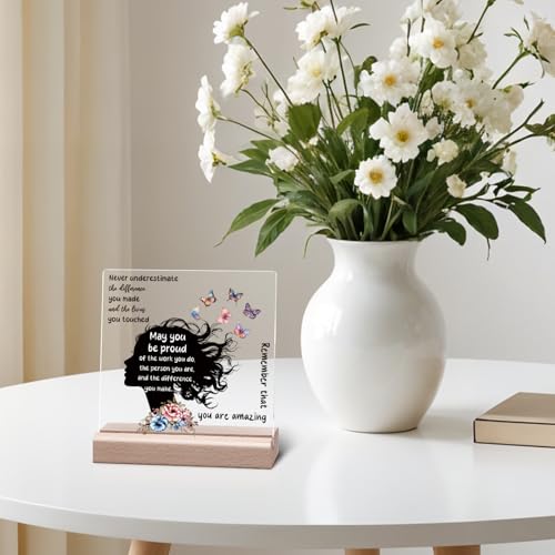 Inspirational Desk Sign for Women - Motivational Gift for Coworkers