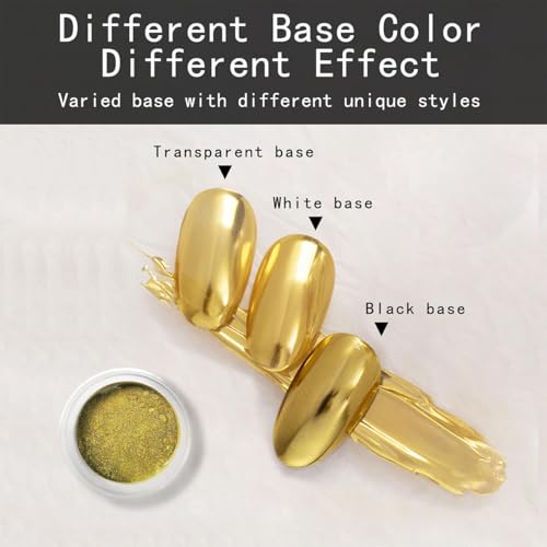 Gyraolvant Gold Silver Chrome Nail Powder Set Mirror Metallic Effect