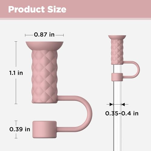 Silicone Straw Toppers for Stanley Cups – 6 Reusable Covers with Suction Cups