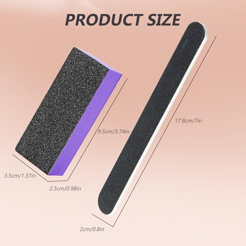 SKYPIA 4-Pack Nail File and Buffer Block Set - 100/180 Grit Manicure Kit
