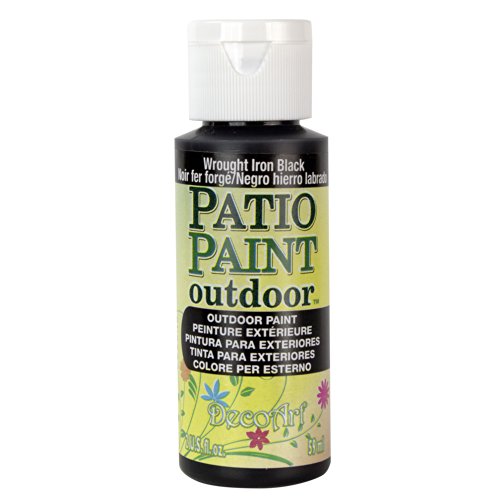 DecoArt Patio Paint - 2 oz Weather-Resistant Outdoor Paint, Wrought Iron Black