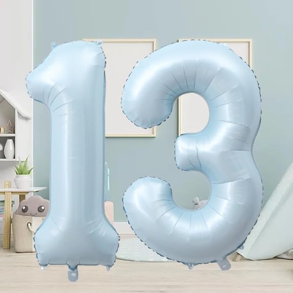 40-Inch Baby Blue Number 15 Foil Balloon for Celebrations