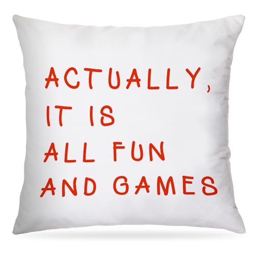 All Fun and Games Throw Pillow Cover - 18x18 Soft Flannelette Decorative Case