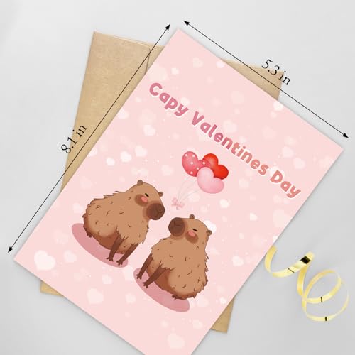 Cute Capybara Valentine's Day Card for Boyfriend or Girlfriend