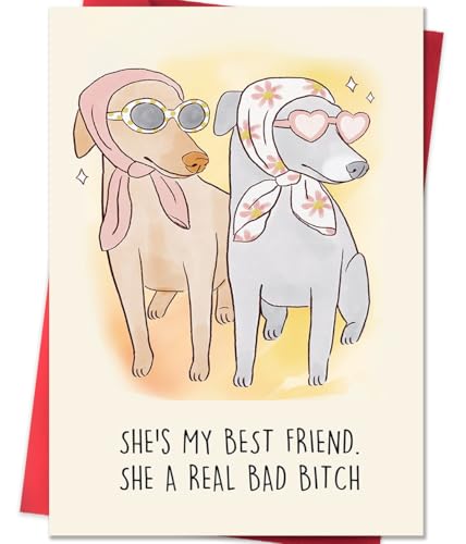 Beixian Funny Dog Birthday Card BX191 - Cute Gift for Women