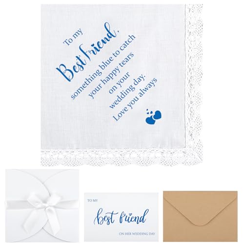 Mindsoft 4-Piece Something Blue Bride Gift Set with Wedding Handkerchief