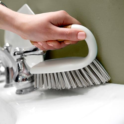 Full Circle Tough Stuff Scrub Brush for Tile & Grout - White