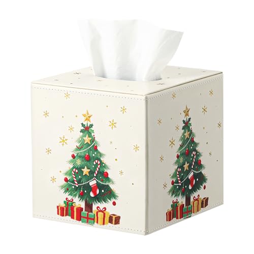 Luxspire Christmas Tissue Box Cover Holder Magnetic Christmas Tree