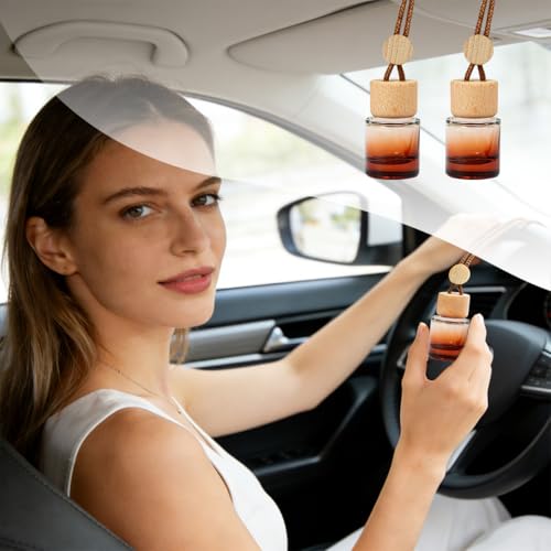 Sandfren Car Rear View Mirror Charms - 2PCS Glass Ornaments