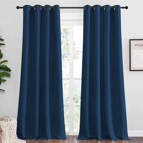 NICETOWN Moroccan Blue Blackout Curtains 55" x 108" - 2 Panels