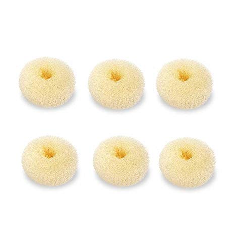 SQULIGT Mini Hair Bun Maker, 2 Inch Beige Donut Shaper, 6 Pack