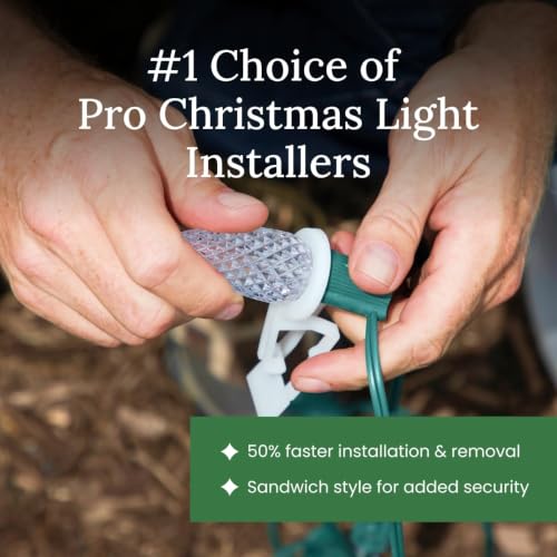 Pro Christmas Outdoor Light Clips 100 Pack All Application Version with Bag