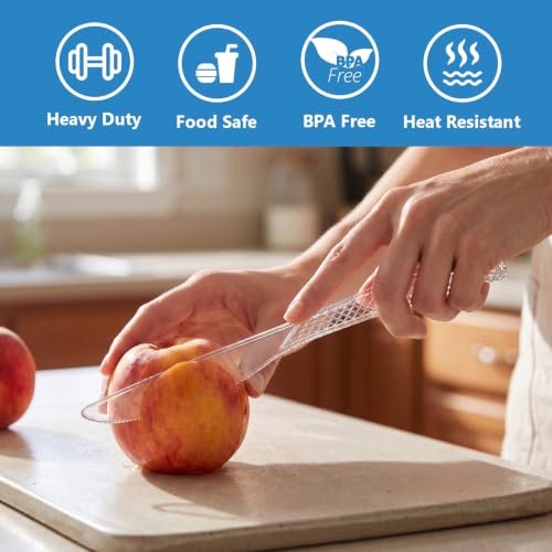 500 Heavy Duty Disposable Plastic Knives - Food-Grade, BPA-Free, Reinforced for Hot & Cold Use