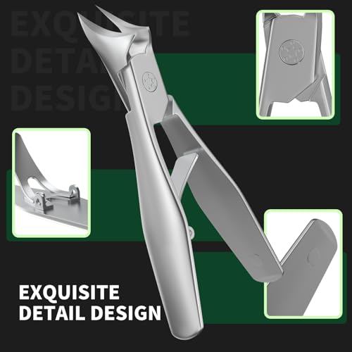 VANWIN Ingrown Toenail Clippers for Thick Nails with 33mm Wide Jaw and Slanted Blade
