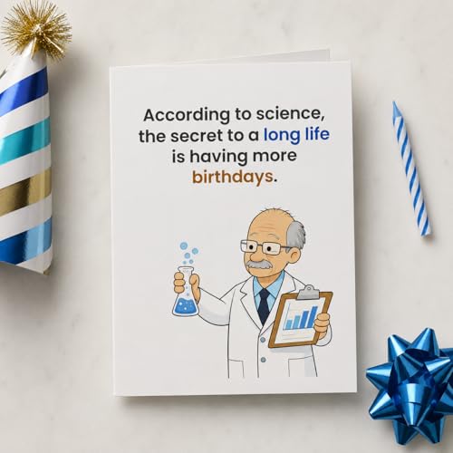 Funny Science Birthday Card for Men | 5x7 Premium Card with Envelope