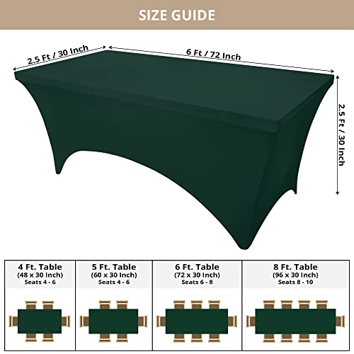 Hunter Green Spandex Table Cloth 2 Pack for 6FT Tables
