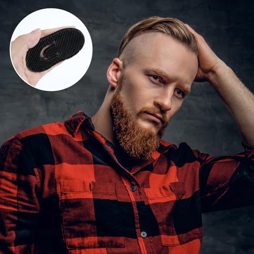 Thinp 6-Pack Palm Combs for Men & Women, Portable Plastic Finger Hair Brushes for Shampoo and Scalp Massage, Black