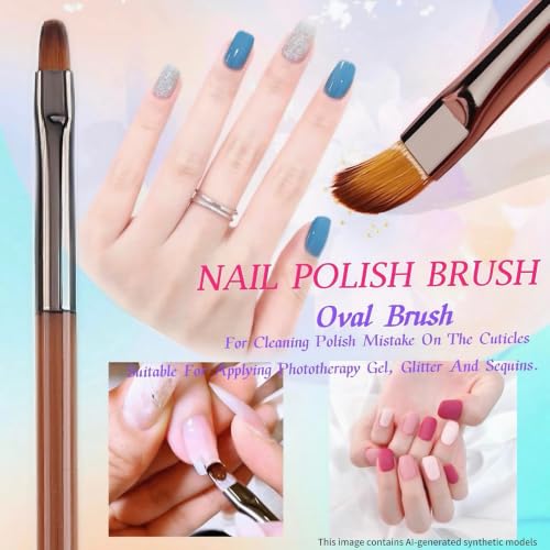 8-Piece Nail Art Brush Set with Fine Liners and Gel Builder Brushes