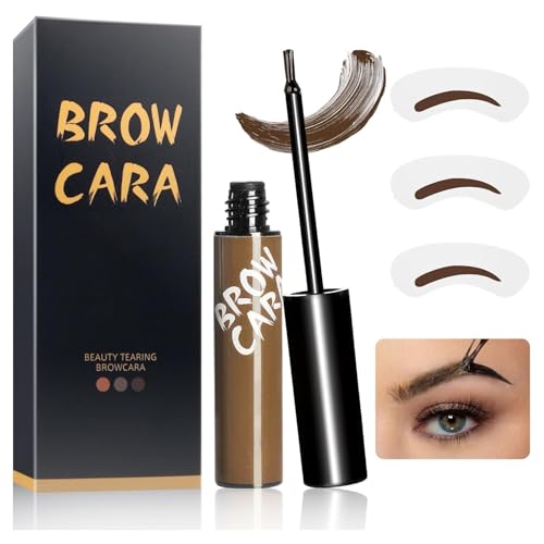 Anguishil Peel Off Eyebrow Gel with Stencils - Light Brown Waterproof