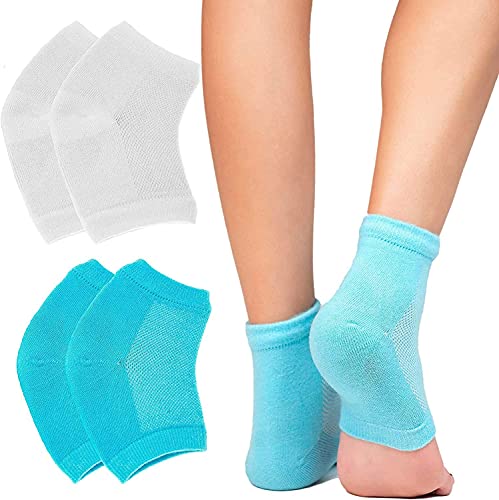 CGBOOM Hydrating Gel Heel Socks for Dry Cracked Heels 4Pcs