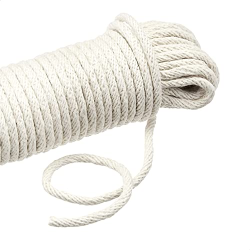 Amazon Basics Natural Cotton Braided Rope - 3/16" x 50' for DIY & Crafts