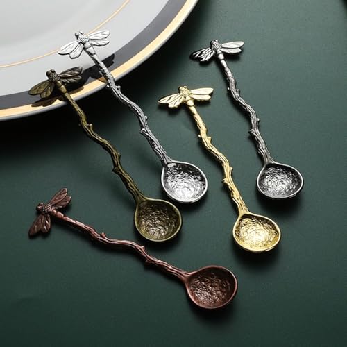 Retro Dragonfly Stainless Steel Coffee Spoon - Creative Dessert Teaspoon