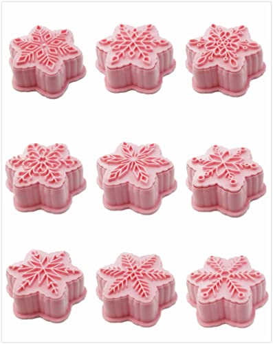 Snowflake Cookie Stamps Set - 9 Patterns Food Grade Plastic Christmas Baking Tools