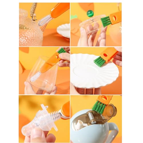 3-in-1 Cleaning Brush Set for Mugs, Bottles, and Crevices