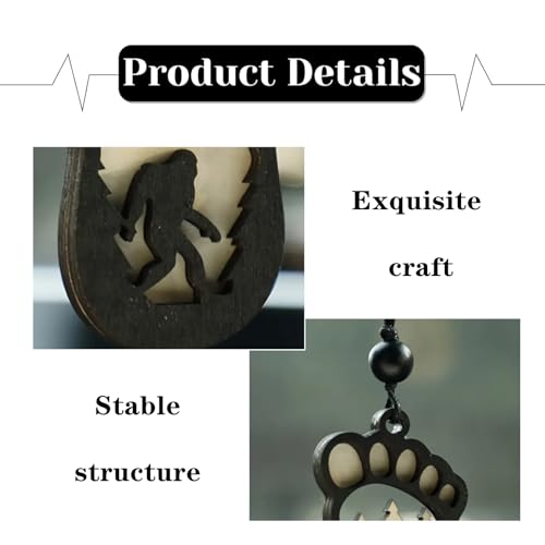 3D Wooden Sasquatch Hanging Ornament - Big Foot Decor for Christmas & Parties
