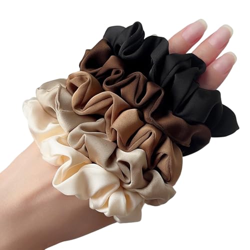 WENICER Ultra-Petite Satin Hair Scrunchies - 5 Pack Silk Hair Ties