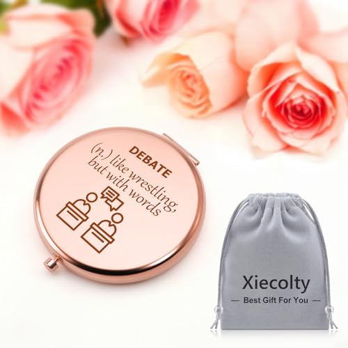 Debate Team Compact Mirror - Double-Sided Folding Makeup Mirror for Debaters