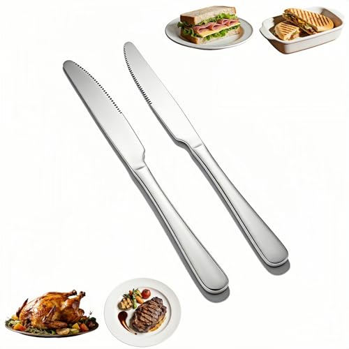 2-Piece Stainless Steel Butter Knife Set with Serrated Edge