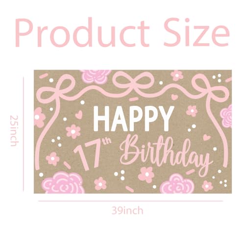 17th Birthday Backdrop - Elegant Waterproof Decoration for Girls