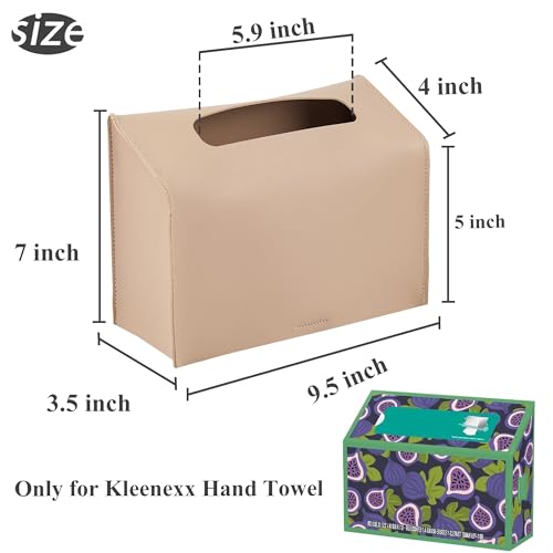 Light Brown PU Leather Cover for Kleenex Paper Towel Box - 1 Pack